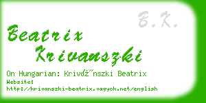 beatrix krivanszki business card